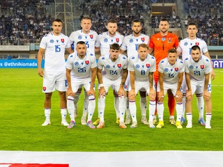 Na snímke slovenskí futbaloví reprezentanti.