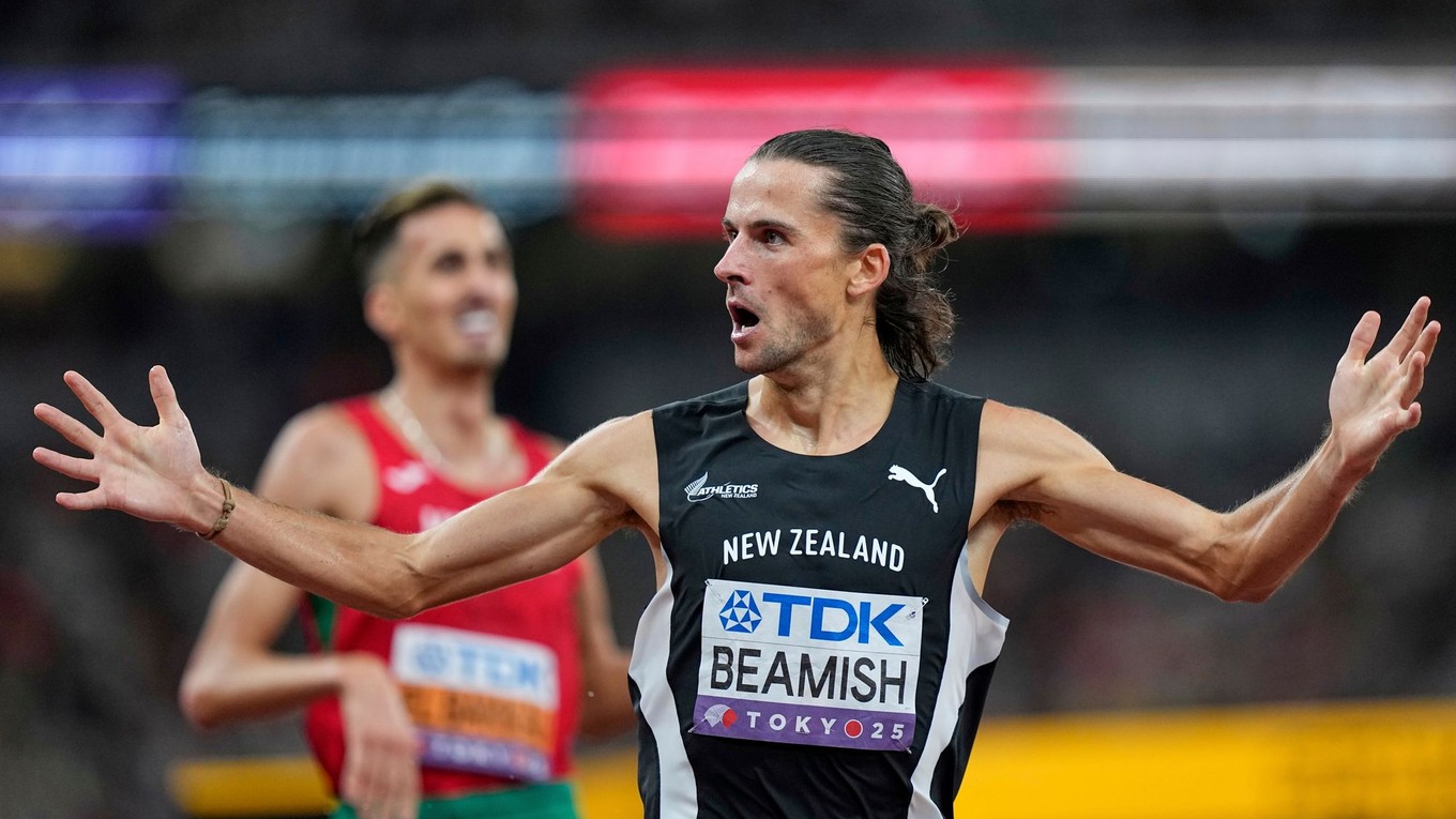 Geordie Beamish vyhral zlatú medailu v behu an 3000 m cez prekážky na MS v Tokiu 2025.