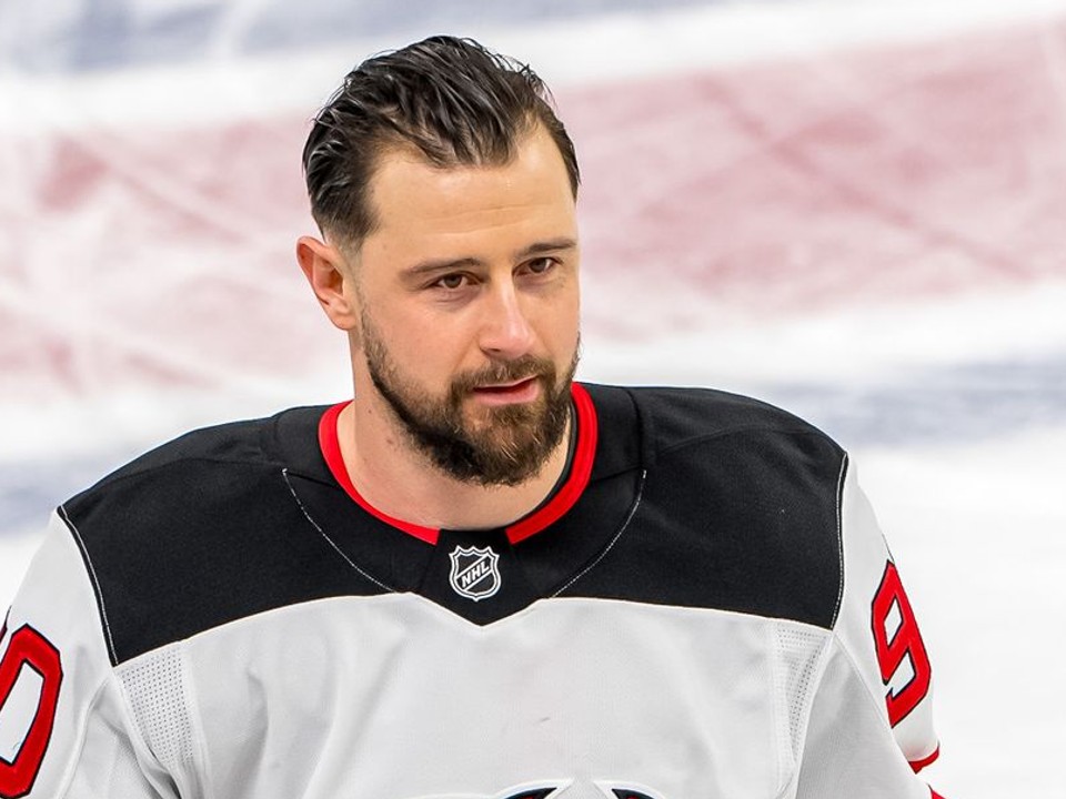 Tomáš Tatar na rozcvičke pred zápasom Montreal Canadiens - New Jersey Devils.