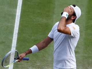 Matteo Berrettini vo finále Wimbledonu 2021.