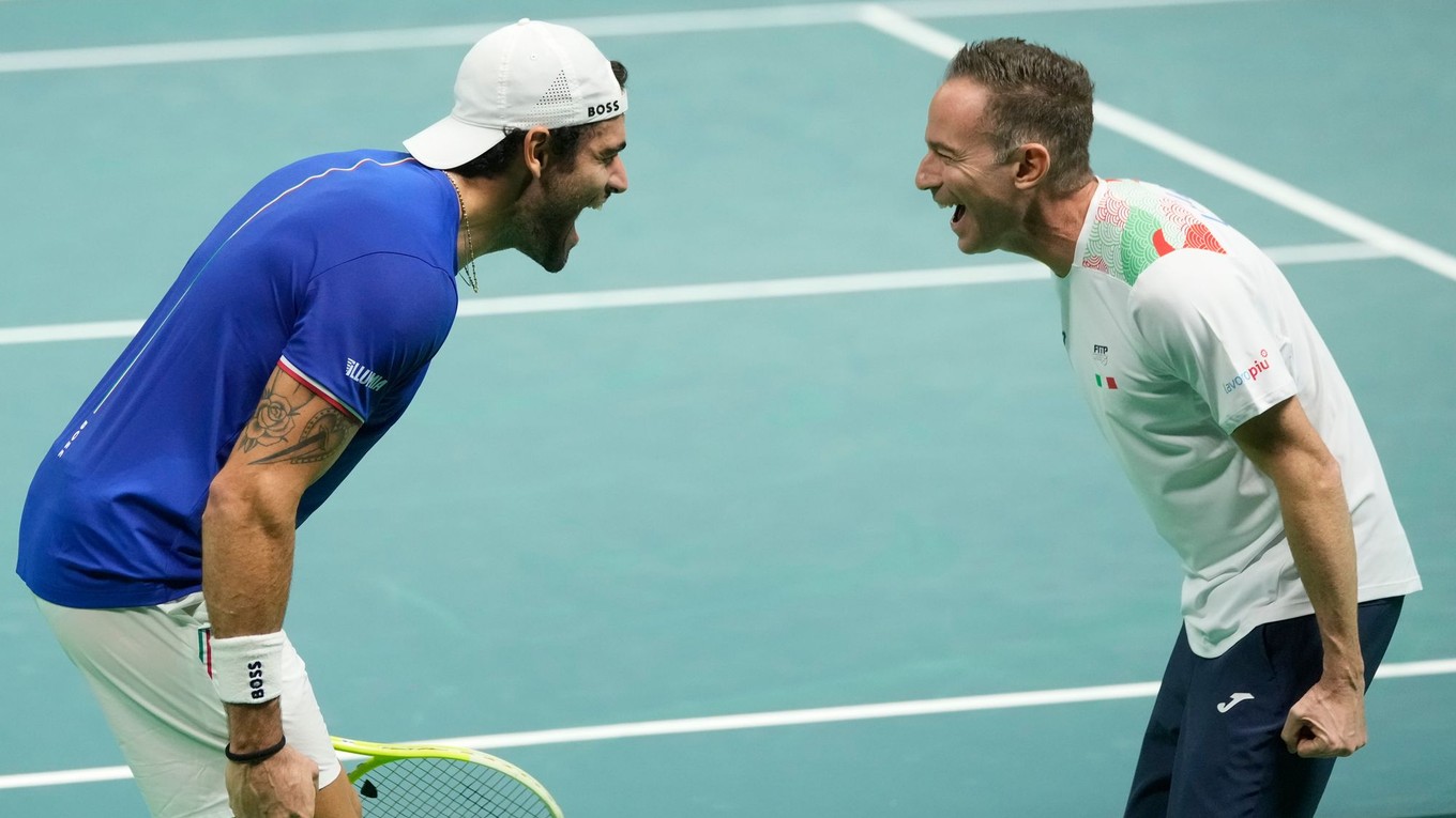 Matteo Berrettini a tréner Filkippo Volandri