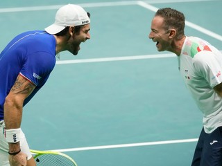 Matteo Berrettini a tréner Filkippo Volandri
