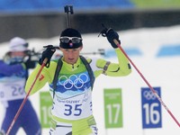 Martina Halinárová-Jašicová počas šprintu na ZOH 2010 vo Vancouveri.