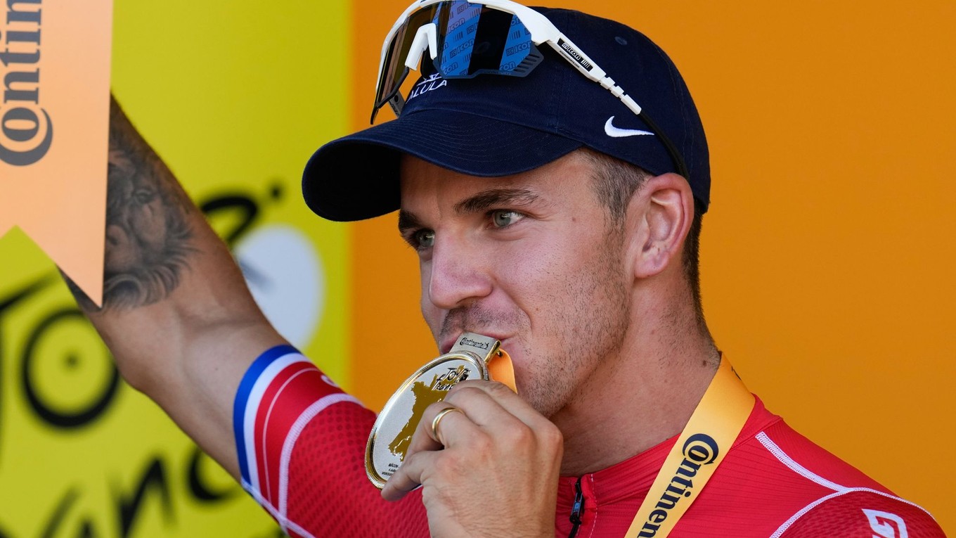 Holandský cyklista Dylan Groenewegen po víťazstve v 6. etape Tour de France 2024.