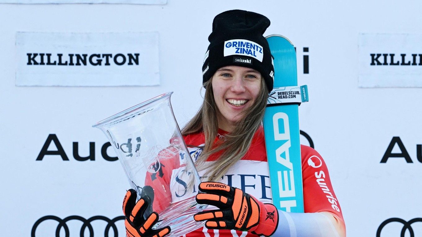 Švajčiarska lyžiarka Camille Rastová vyhrala slalom v Killingtone 2024.