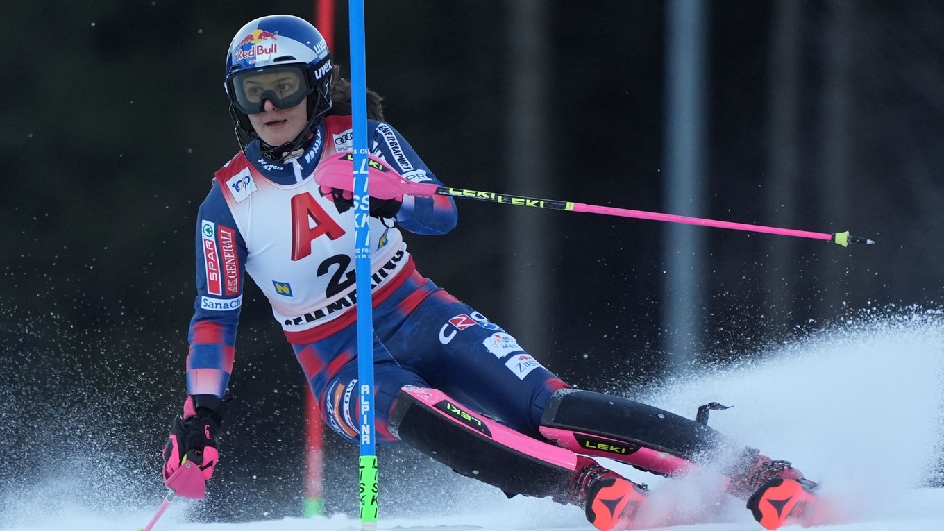 Zrinka Ljutičová počas slalomu v stredisku Semmering 2024.