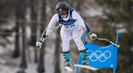 Slovenská lyžiarka Rebeka Jančová na svahu počas super-G žien na XXV. zimných olympijských hrách (ZOH) Milano-Cortina v Cortine d'Ampezzo
