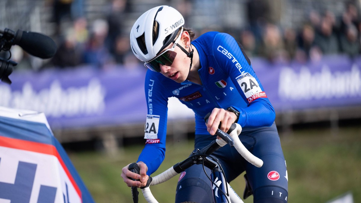 Taliansky reprezentant Filippo Grigolini počas MS v cyklokrose 2026. 