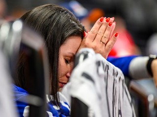 Fanúšička v zápase Slovensko - Rakúsko na MS v hokeji 2025. 