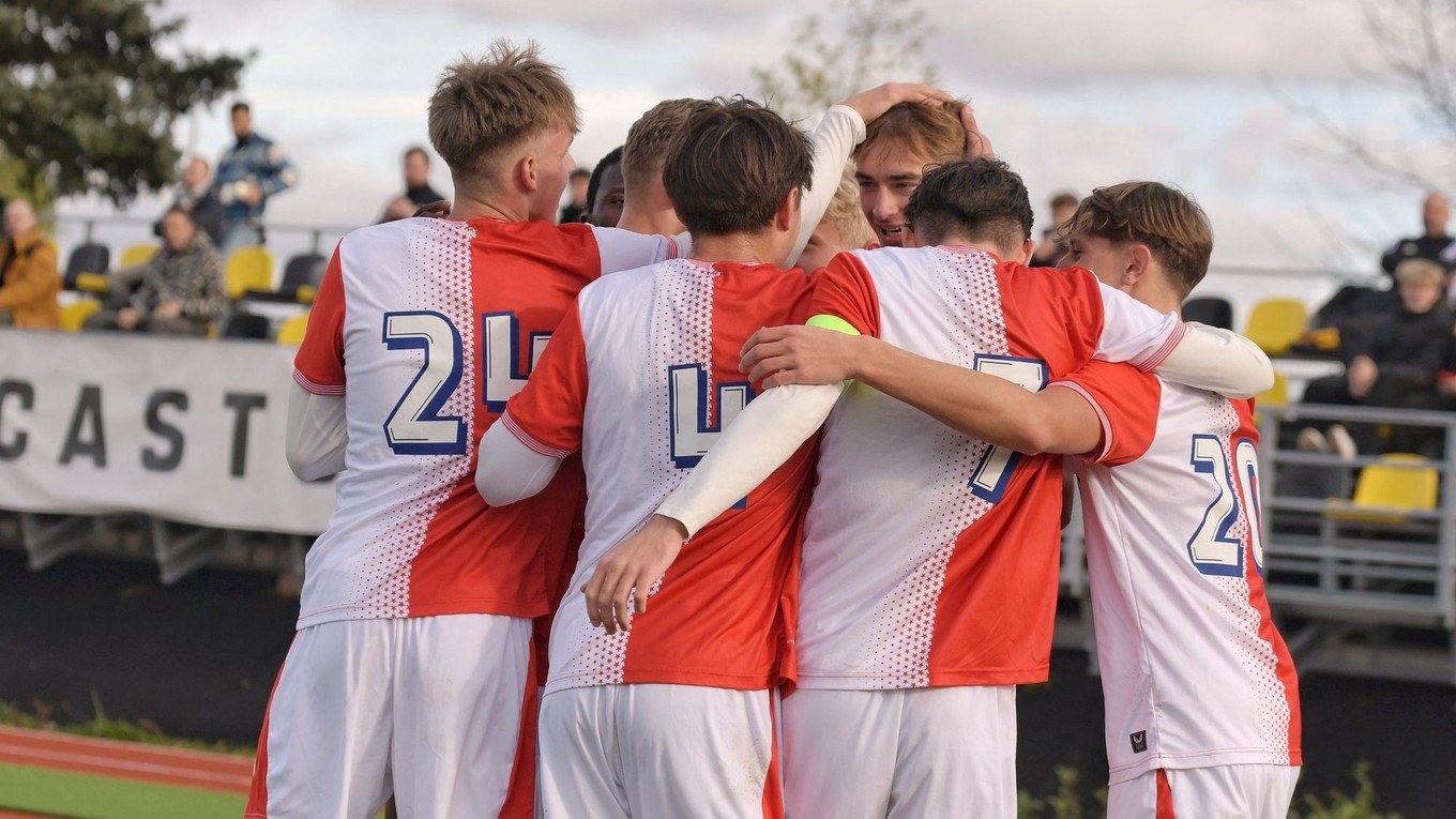 Futbalisti Slavie Praha do 19 rokov. 