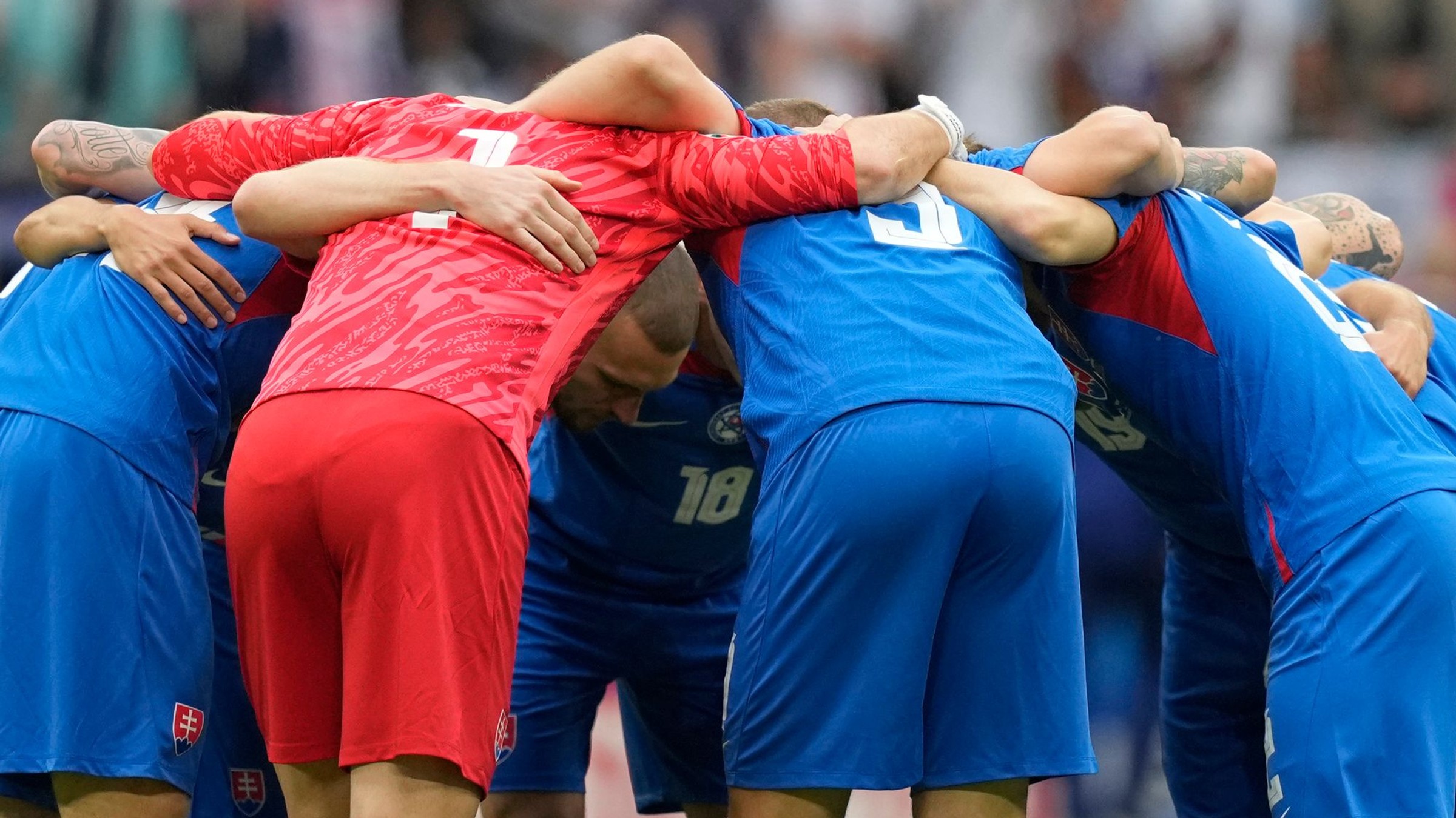 Slovenskí futbalisti pred zápasom Slovensko - Anglicko v osemfinále EURO 2024.