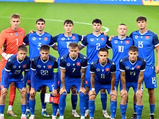 Na snímke futbalisti Slovenska do 21 rokov.