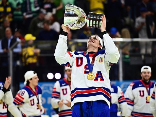 Strelec víťazného gólu vo finále MS v hokeji 2025 Tage Thompson.