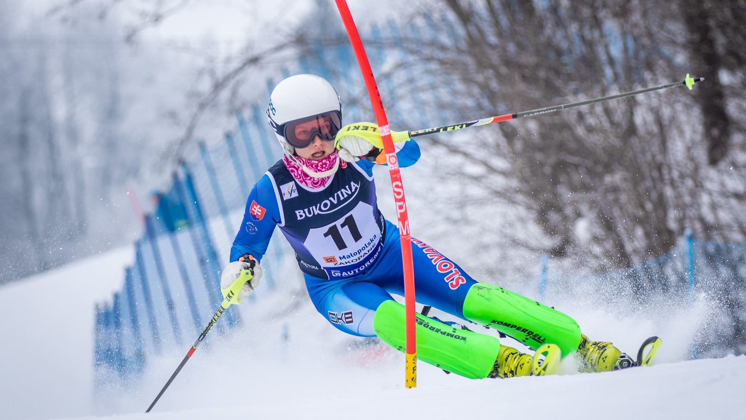 Petra Hromcová počas slalomových pretekov. 