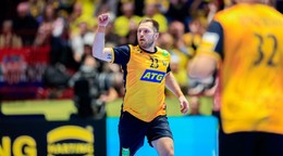 Albin Lagergren oslavuje.