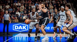 Momentka zo zápasu BC Prievidza - Bakken Bears Aarhus.
