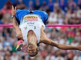 Taliansky skokan do výšky Gianmarco Tamberi počas ME v Birminghame 2026.