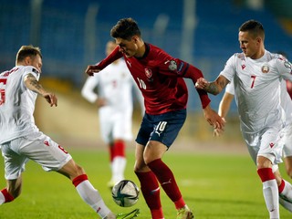 Momentka zo zápasu Bielorusko - Česko v Kazani.