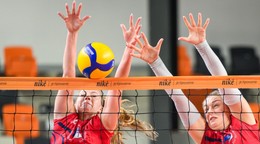 Volejbalistky Slávia EUBA počas zápasu.