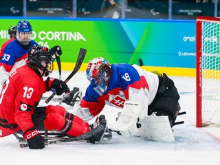 Momentka zo zápasu Slovensko - Kanada na ZPH 2026.