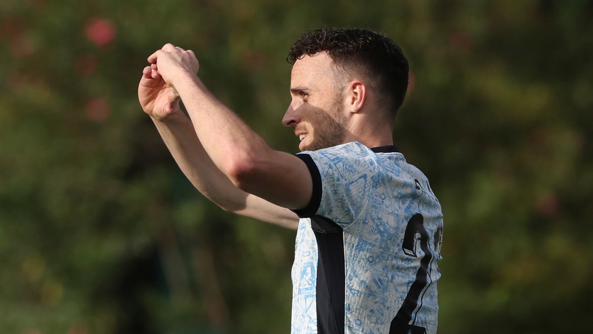 Diogo Jota sa teší po strelenom góle v zápase Portugalsko - Chorvátsko v júni 2024.
