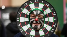 Fanúšik počas MS v šípkach. 