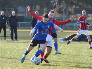 Momentka zo zápasu Halič - Santrio Láza.