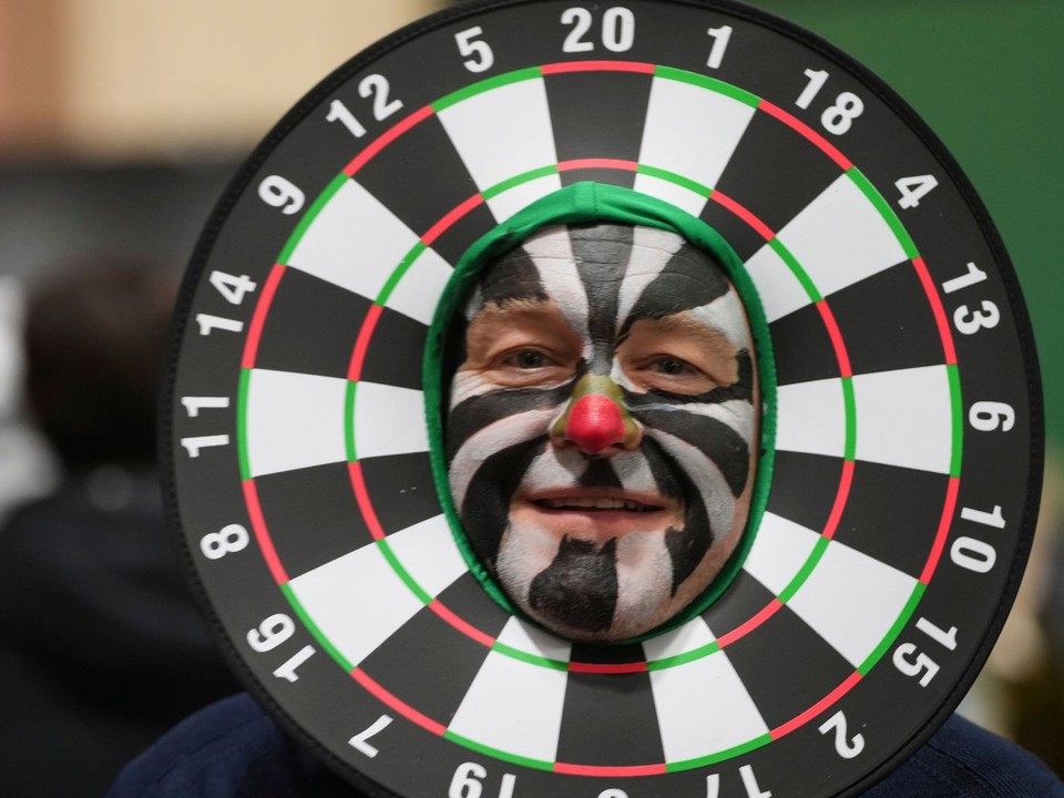 Fanúšik počas MS v šípkach. 