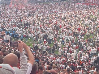 Oslavy na štadióne 1. FC Kolín nad Rýnom.
