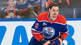 David Tomášek počas debutu v NHL. 