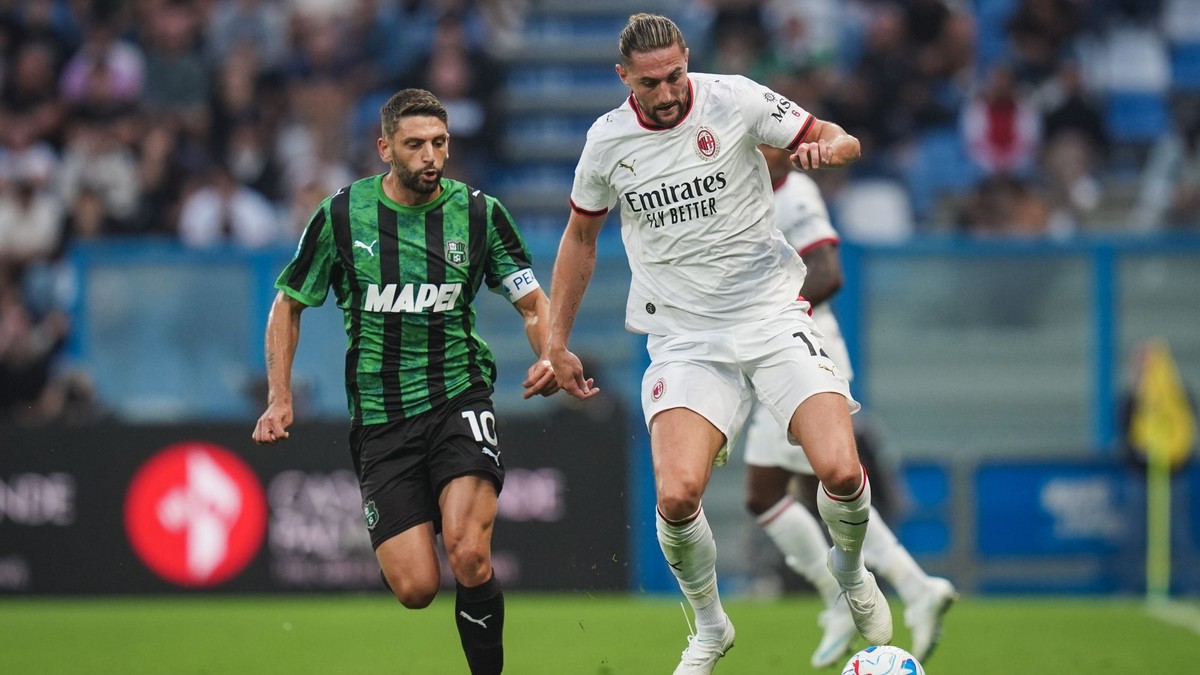 Záber zo zápasu US Sassuolo - AC Miláno 