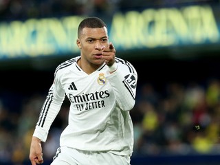 Kylian Mbappé sa teší po strelenom góle v zápase Villarreal CF - Real Madrid v 28. kole La Ligy.