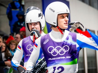 Slovenskí reprezentanti v sánkovaní Christián Bosman (vľavo) a Bruno Mick 