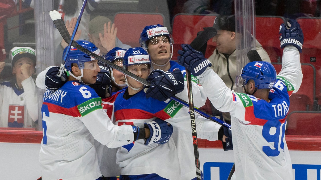 Slovensko - Kazachstan: Slováci sa na MS v hokeji 2022 natrápili, ale vyhrali 4:3.
