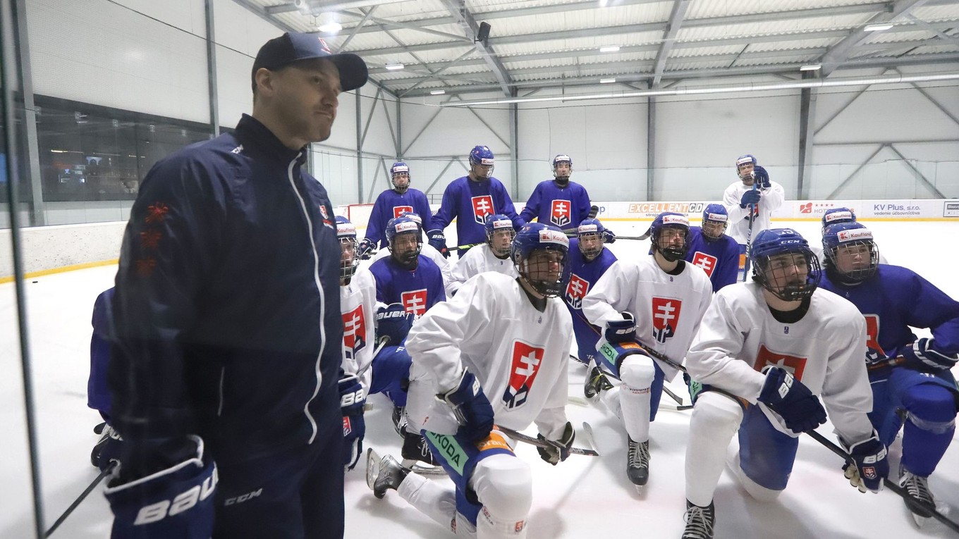 Tréning slovenskej hokejovej reprezentácie do 18 rokov 