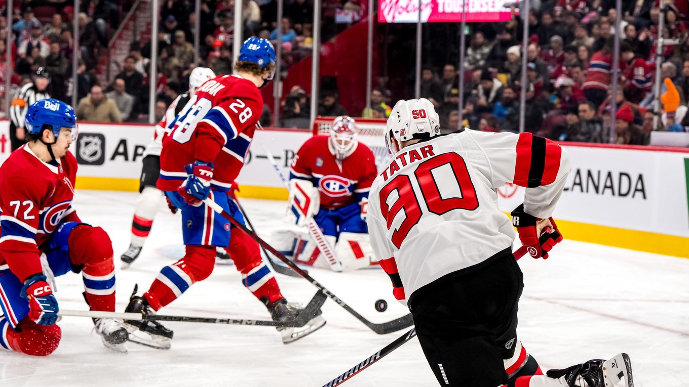 Tomáš Tatar počas zápasu Montreal Canadiens - New Jersey Devils.