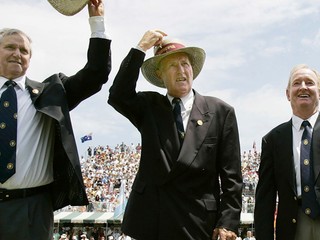 zľava Roy Emerson, Neale Fraser a Rod Laver