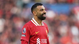 Egyptský futbalista v drese Liverpoolu Mohamed Salah.