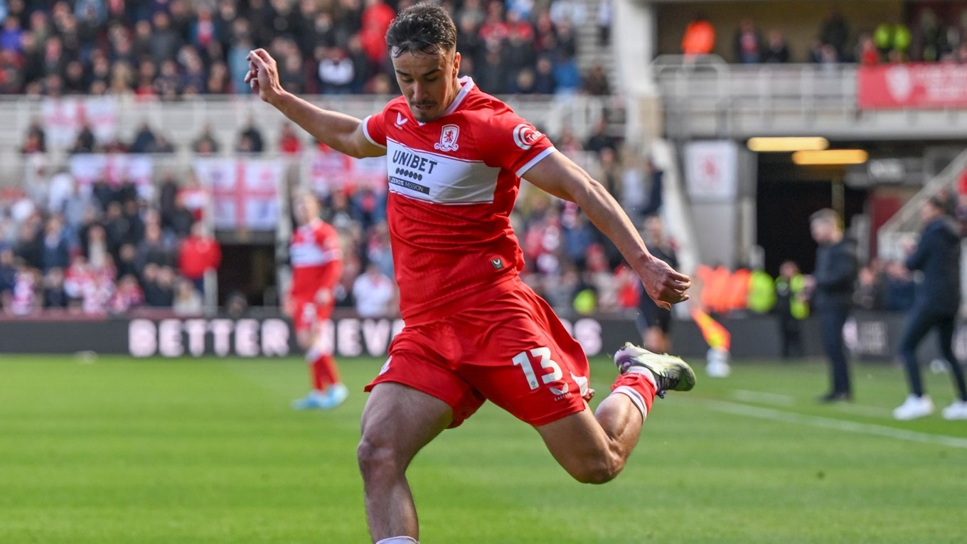 Slovenský futbalista David Strelec v drese Middlesbrough FC.