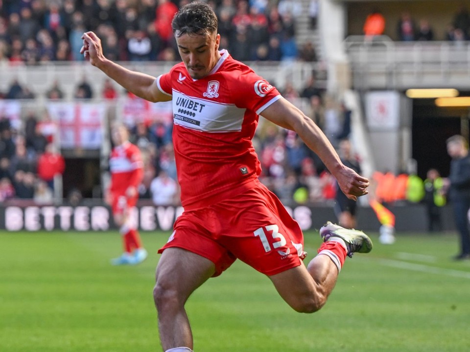 Slovenský futbalista David Strelec v drese Middlesbrough FC.