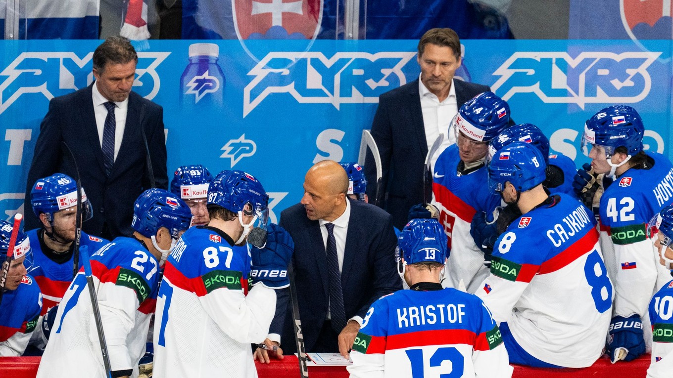 Slovenskí hokejisti na MS v hokeji 2025.