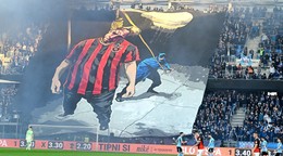 Na snímke trnsparent v sektore fanúšikov Slovana v 5. kole nadstavbovej časti Niké ligy skupiny o titul ŠK Slovan Bratislava - FC Spartak Trnava.