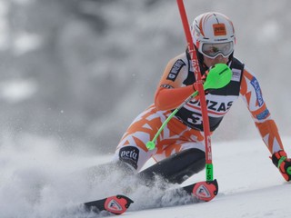 Petra Vlhová počas slalomu v Špindlerovom Mlyne. 