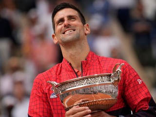 Novak Djokovič po zisku 23. grandlsamoového titulu. 