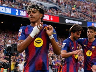 Lamine Yamal v drese Barcelony.