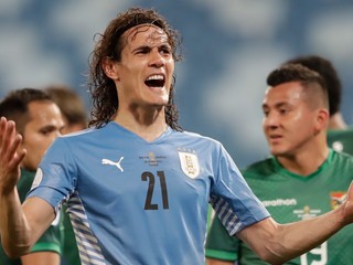 Edinson Cavani v drese uruguajskej reprezentácie.