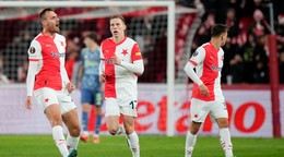 Futbalisti Slavie Praha.