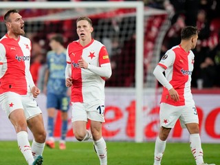 Futbalisti Slavie Praha.