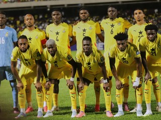 Futbalisti Ghany pred kvalifikačným zápasom proti Komorom.
