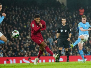Momentka zo zápasu Manchester City - FC Liverpool.